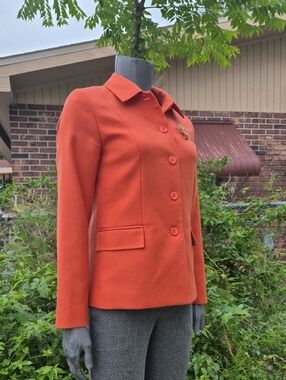 Pendleton (USA) Ladies Vintage Pure Wool Rust Red Single-Breasted Blazer/Jacket